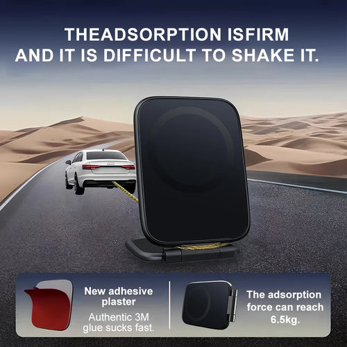 2026 New Dual Car Magnetic For Magsafe Phone Holder Foldable Anti-shake Navigation Vehicle Mounted Mobile Stand Ultra thin