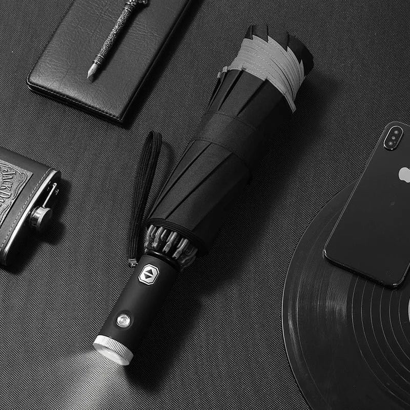 Automatic Umbrella with Reflective Stripe Reverse Led Light Umbrella For BYD Atto 3 Tang F3 E6 Yuan Plus Song Max F0 Qin G3 I3