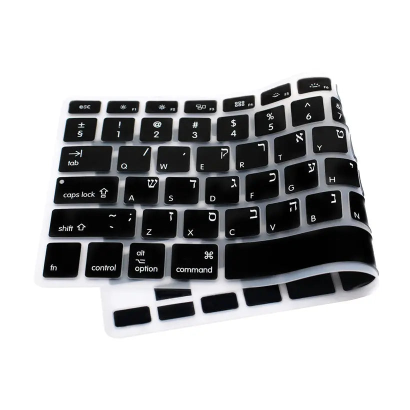 Universal Hebrew Keyboard Cover for Macbook Air 13 A1466 Pro Retina 13 15 CD ROM A1278 A1398 Hebrew EU US Silicon Keyboard Skin