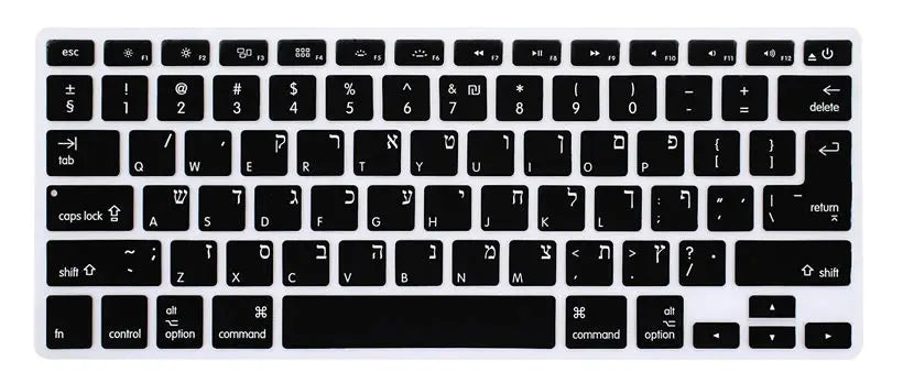 Universal Hebrew Keyboard Cover for Macbook Air 13 A1466 Pro Retina 13 15 CD ROM A1278 A1398 Hebrew EU US Silicon Keyboard Skin
