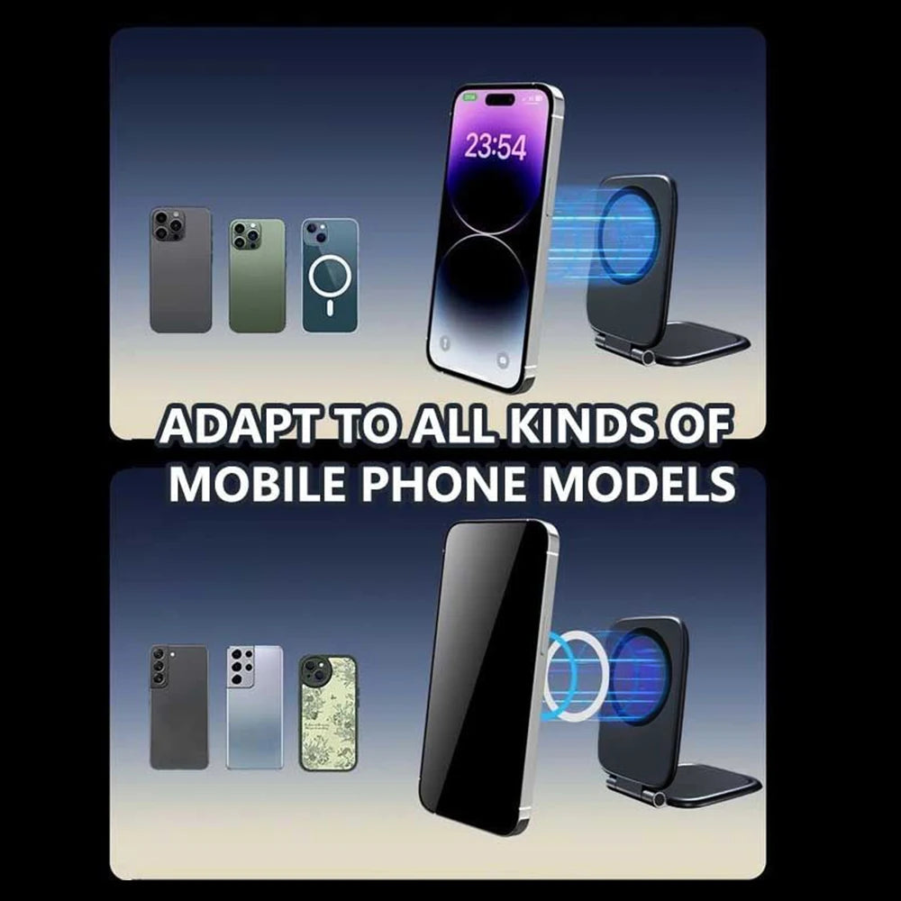 2026 New Dual Car Magnetic For Magsafe Phone Holder Foldable Anti-shake Navigation Vehicle Mounted Mobile Stand Ultra thin