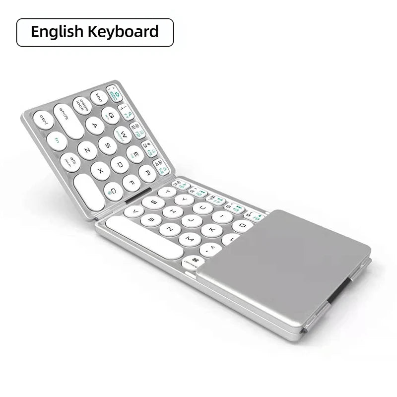 Mini Folding Keyboard Wireless Bluetooth Keyboard With Touchpad Portable Universal Foldable Keyboard for Windows IOS Tablet iPad