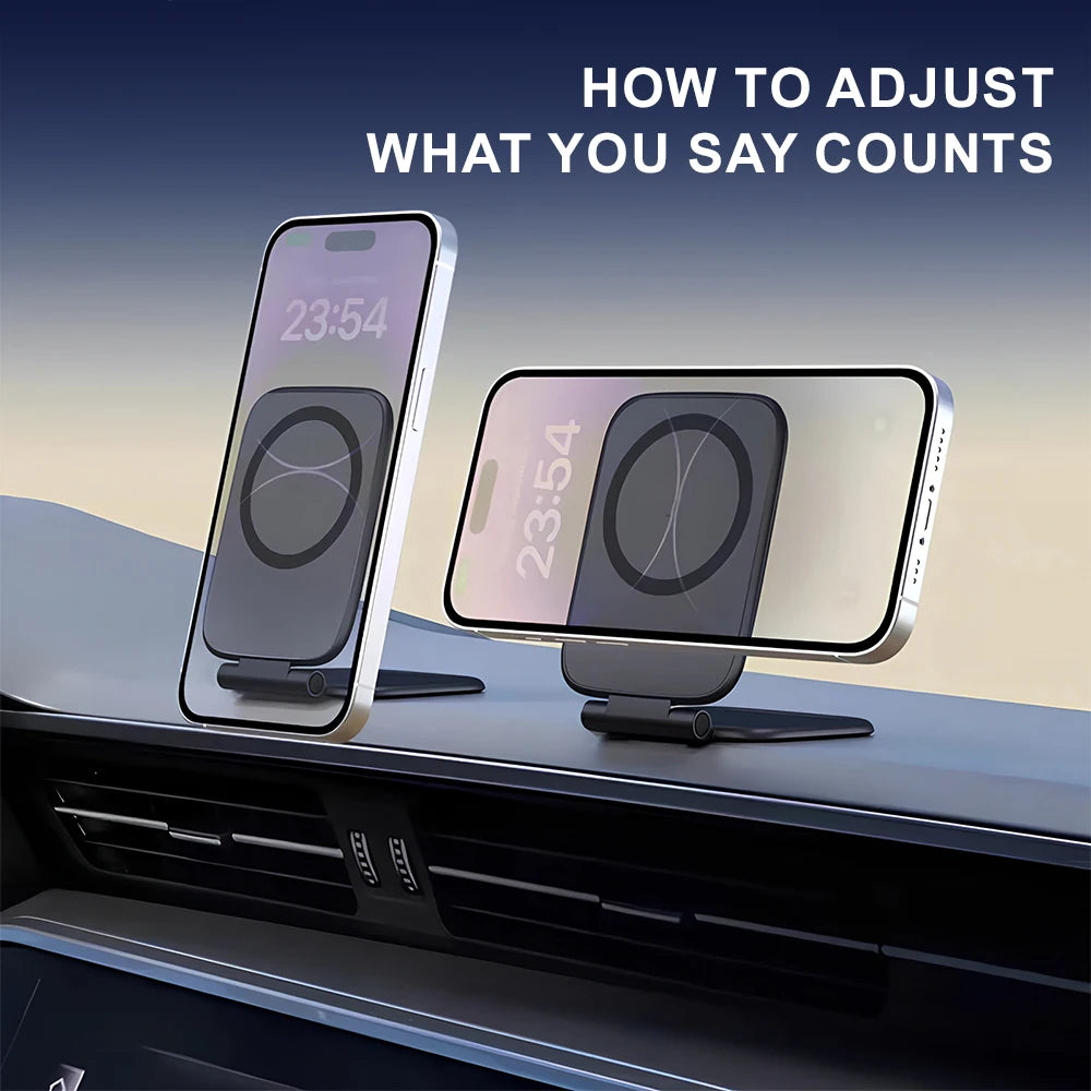 2026 New Dual Car Magnetic For Magsafe Phone Holder Foldable Anti-shake Navigation Vehicle Mounted Mobile Stand Ultra thin