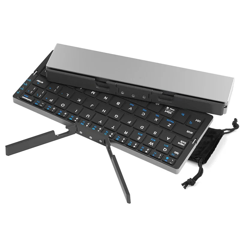 Bluetooth Wireless Foldable Keyboard Portable Mini Foldable Multi-Function Keyboards USB Rechargeable Keyboard for Tablet Laptop